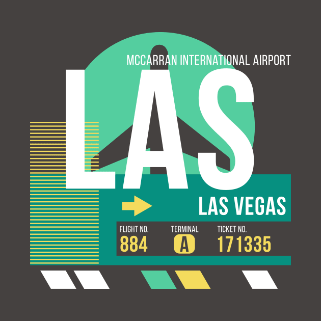 Las Vegas (LAS) Airport // Retro Sunset Baggage Tag by Now Boarding