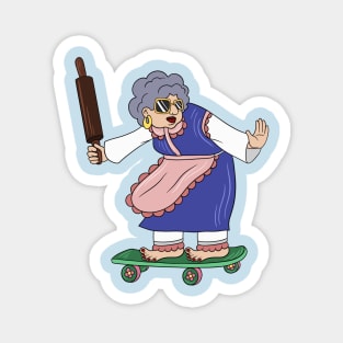 Skater Grandma Magnet