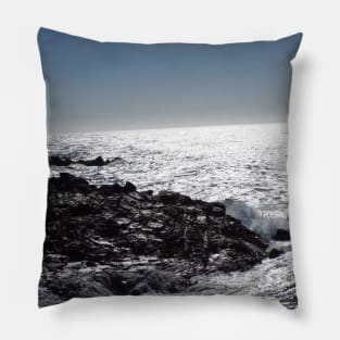 Shining Sea Rocky Coast Pillow