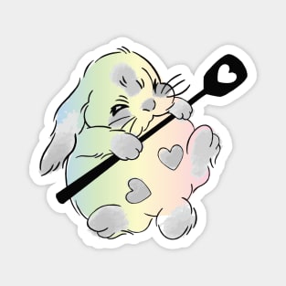 cute kawaii pink bunny funny bunny Magnet