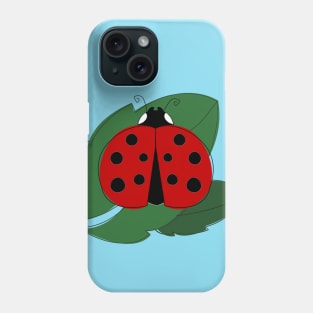 Ladybug on Green Leaf Cute Insect Graphic Phone Case