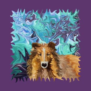 The Inquisitive Collie of the Psychedelic Dog Parade T-Shirt