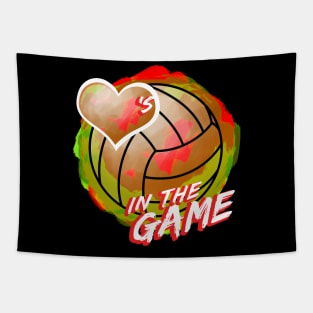 Volleyball - Hearts In The Game - Dirty Red Tapestry