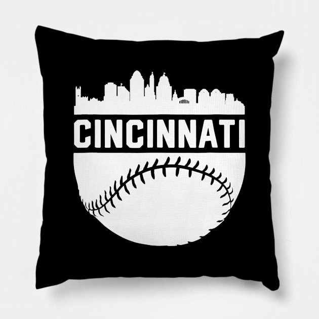 Downtown Cincinnati Ohio Skyline Baseball Pillow by Vigo