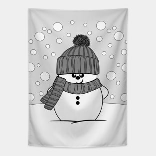 Cheeky Christmas Snowman with Grey Hat Tapestry