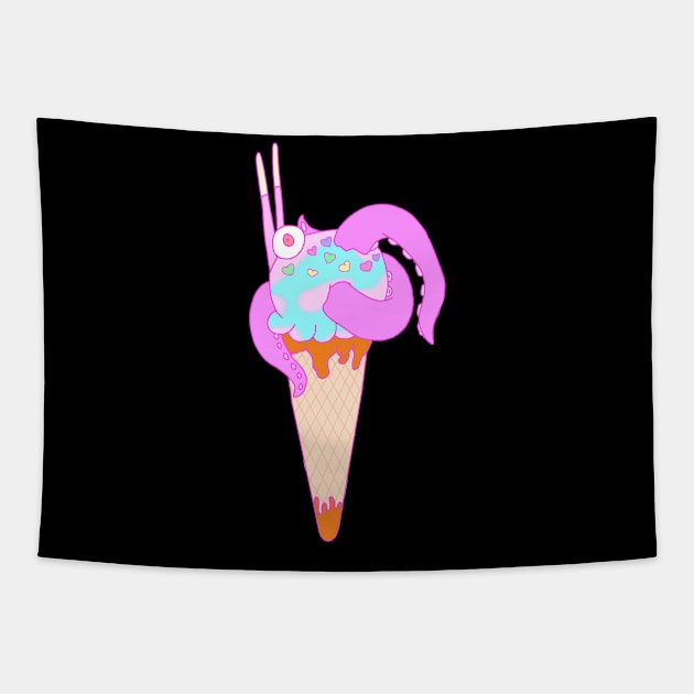 Kawaii Spooky Ice Cream Tapestry by Pink_lil_Ghost