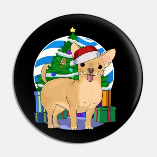 Chihuahua Dog Cute Santa Christmas Gift Pin