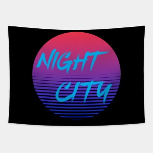 Night City Cyberpunk 80s retro Tapestry