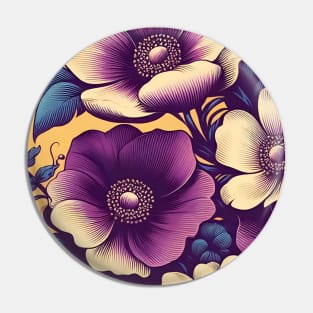 Purple Flowers Pin