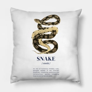 Snake - Animal Dictionary Definition Reptile Pillow