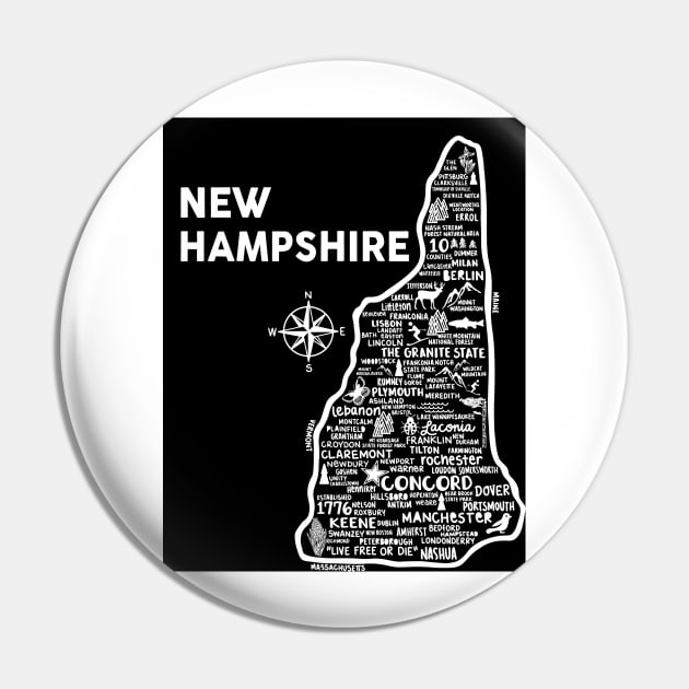 New Hampshire Map Pin by fiberandgloss