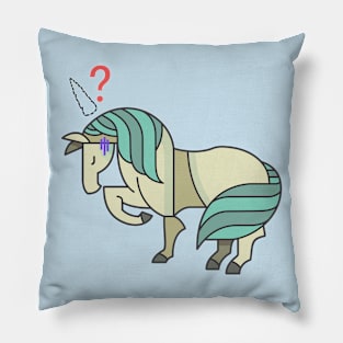 Missing Unicorn Horn Pillow