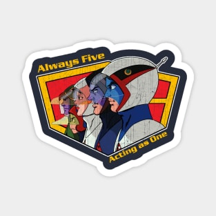 G-Force "Always Five, Acting as One" Shirt | Battle of the Planets 70s Anime Tee Magnet
