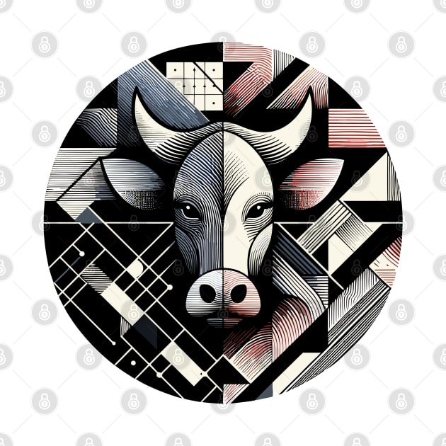 Abstract Animal Cow 1 by sapphire seaside studio