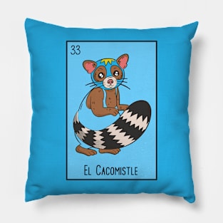 El Cacomistle // Mexican Luchador Loteria Card Pillow