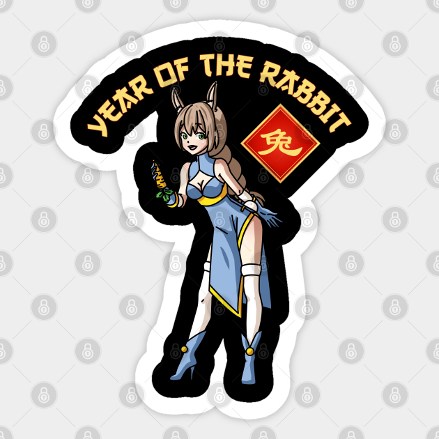 Year of the Rabbit Chinese Zodiac Lunar New Year Anime Girl