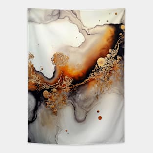 Molten Caramel - Abstract Alcohol Ink Resin Art Tapestry