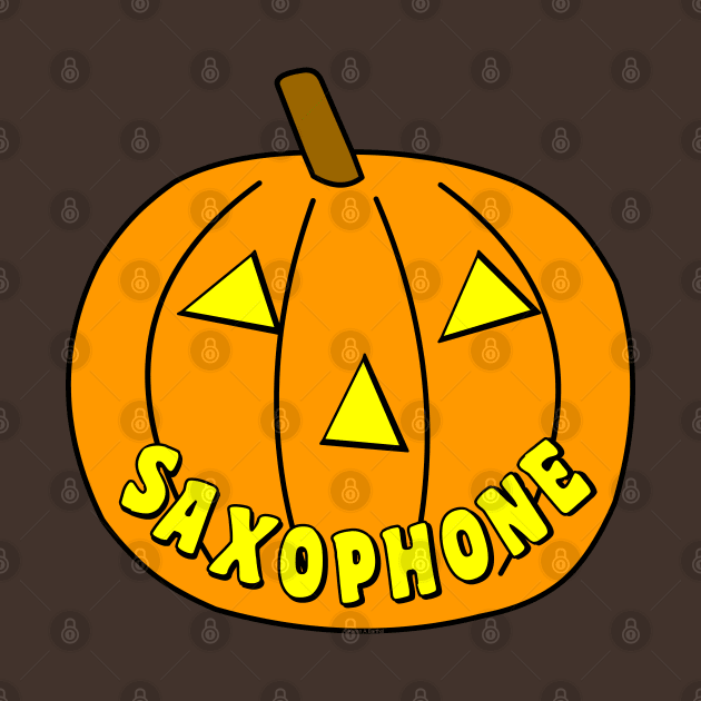 Saxophone Halloween Pumpkin by Barthol Graphics