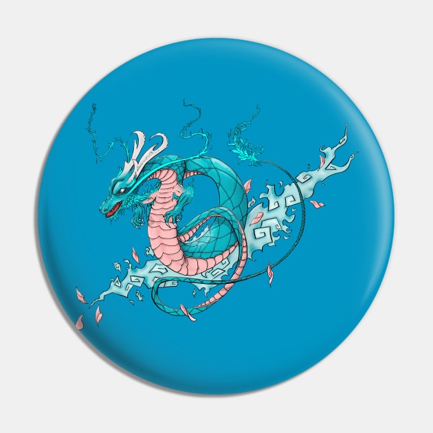 Tattoo Dragon, Aqua Pin by Jarrodjvandenberg