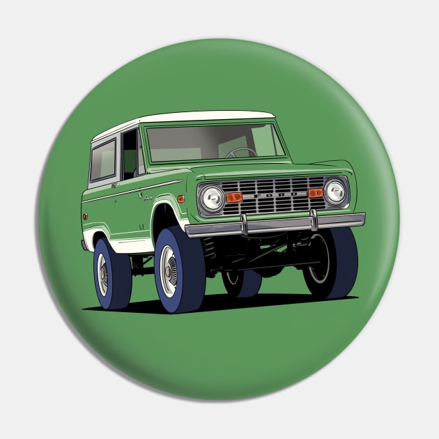 Green Ford Bronco Truck Pin by Webazoot