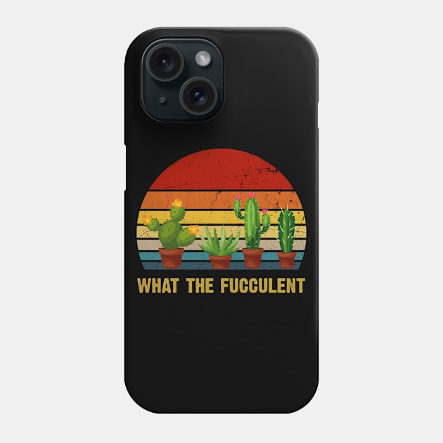 Vintage What The Fucculent Phone Case by kimmygoderteart