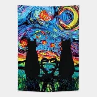 van Gogh's Cats In Love Tapestry