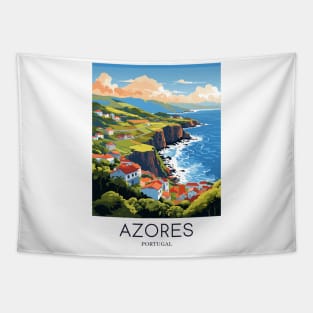 A Pop Art Travel Print of Azores - Portugal Tapestry