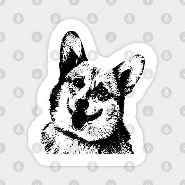 Corgi Pen and Ink Art Magnet by AdrianaHolmesArt