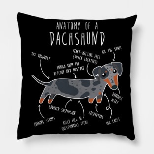 Blue Dapple Dachshund Dog Anatomy Pillow