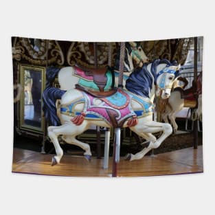 Vintage Carousel Horse galloping 2 Tapestry