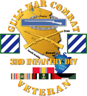 Gulf War Combat Infantry Vet w 3rd ID SSI Magnet