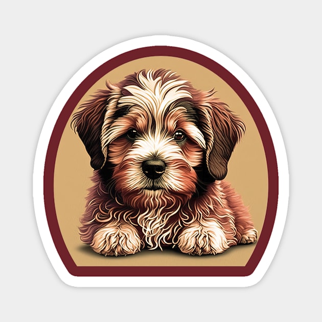 A Redish Brown Havanese Dog Cartoon Magnet by SymbioticDesign