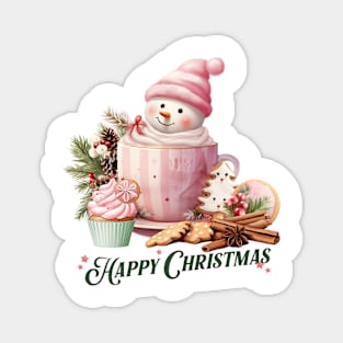 Vintage Pink Christmas Quote Magnet