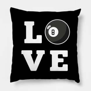 Love Billiard ball 8 White Pillow