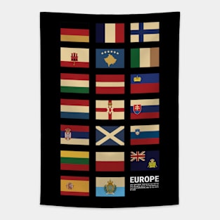 Europe Country Flags Set Tapestry