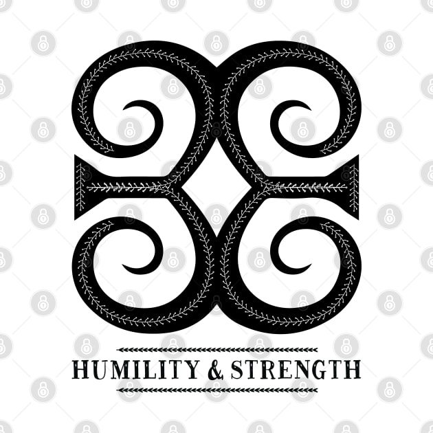 Africa Ghana Sankofa Adinkra Symbol "Humility & Strength" Black Colour. by Vanglorious Joy