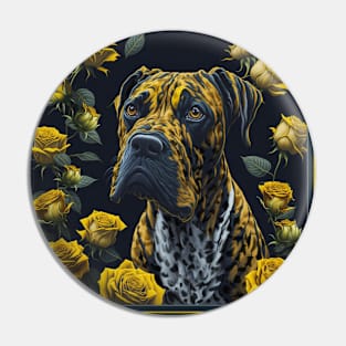 Dogo Canario yellow roses 2 Pin