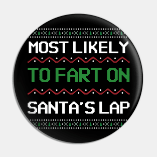 Most Likely To Fart On Santas Lap Pin