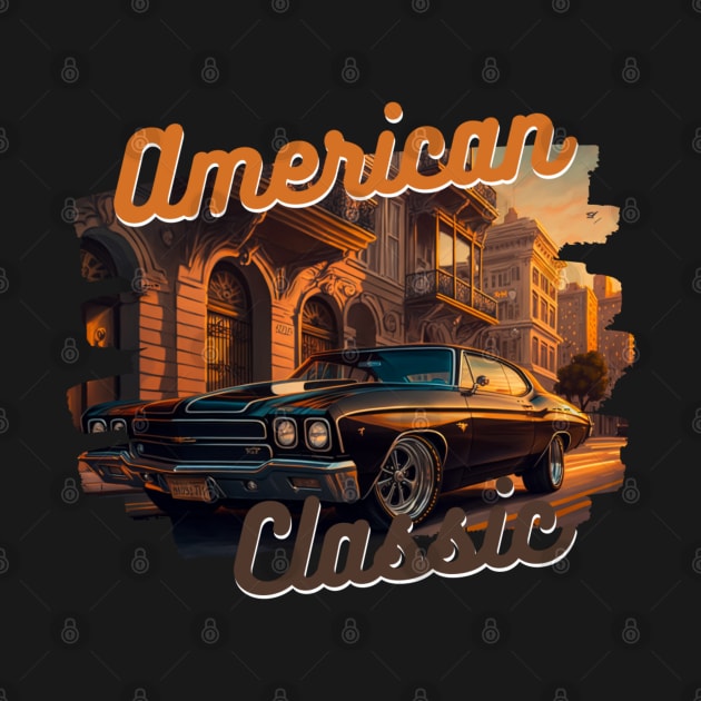 American Classic Car Inspired by the Chevy Chevelle by TheArtfulAllie