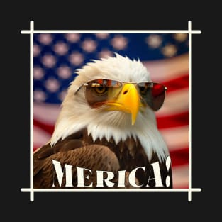 Funny Patriotic Eagle MERICA! Happy Birthday America! T-Shirt