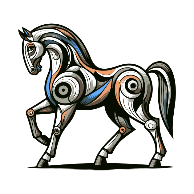 Horse illustration. Illustration of a horse in cubism style by gblackid