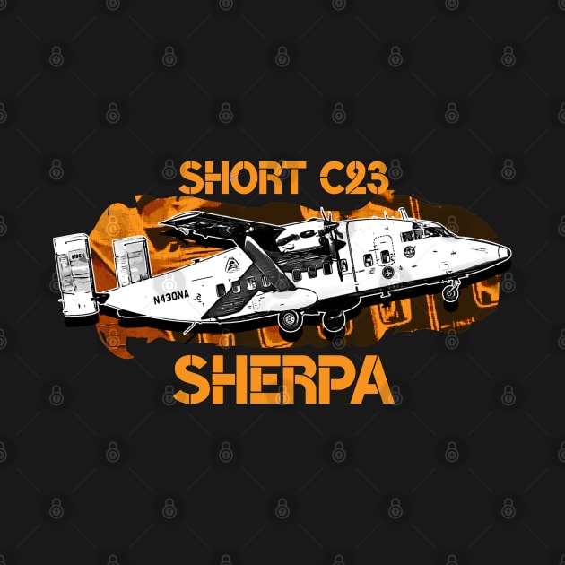 C23 Short Sherpa Cargo Military Aircraft by aeroloversclothing