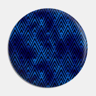 Diamond Chevrons in Black and Classic Blue Vintage Faux Foil Art Deco Vintage Foil Pattern Pin