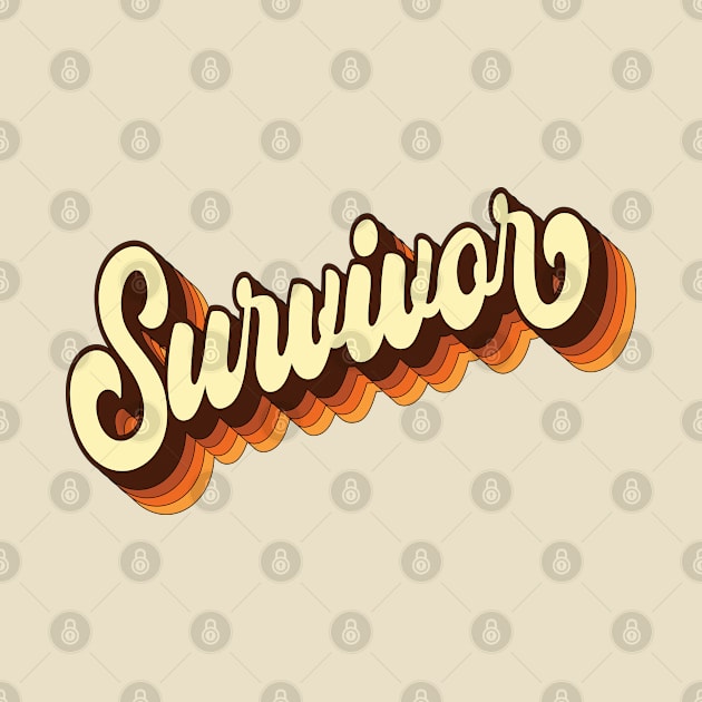 Retro 70s Groovy Calligraphy Survivor by Inspire Enclave