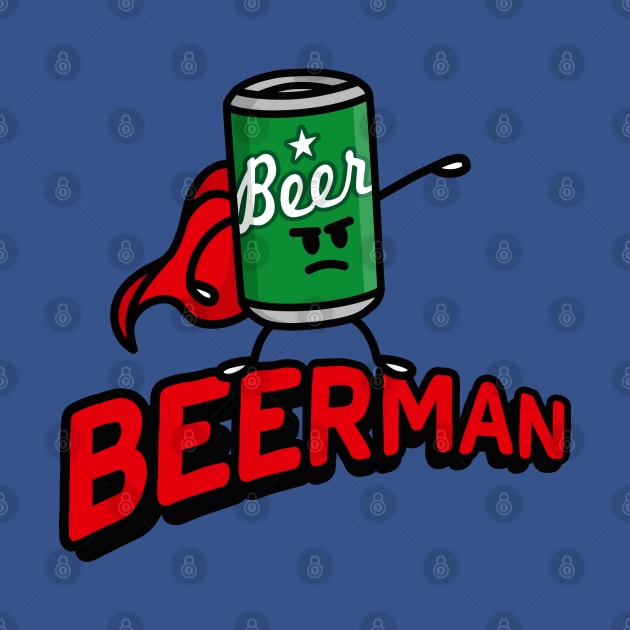 Beerman, funny superhero pun beer gifts for men Beer man by LaundryFactory