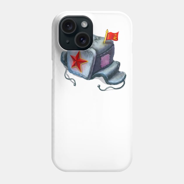 Russian folk hat ushanka Phone Case by Voxyterra