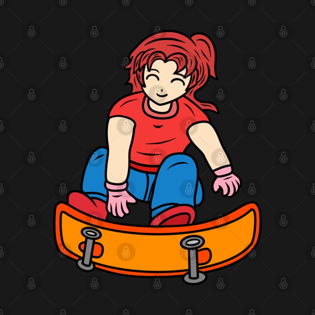 Cute skateboard girl by Andrew Hau