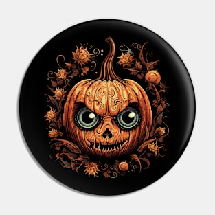 Halloween Pumpkin, Spooky Pumpkin Face Pin