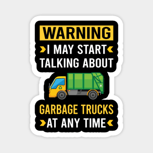 Warning Garbage Truck Trucks Magnet