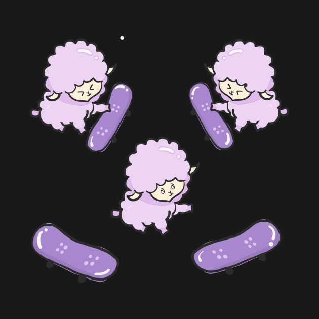 Skateboarding Sheep by jenartfart